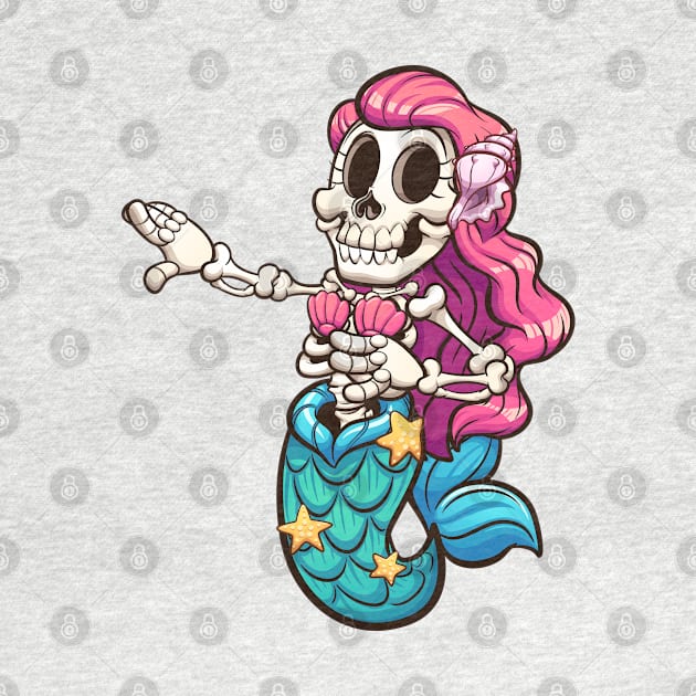 Skeleton mermaid by memoangeles